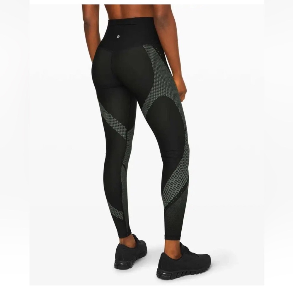 Lululemon Mapped Out High Rise Tight 28" Women's Size 10 Black Glacier Green